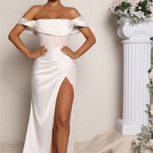 Down The Aisle Satin Maxi Dress